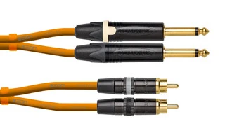 Cordial CEON DJ - 2x RCA >> 2x Jack Mono 6.35mm - 0.6 metros - Naranja
